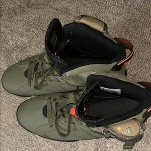 Jordan Athletic Shoes in Olive and Black Travis Scott’s  brand new